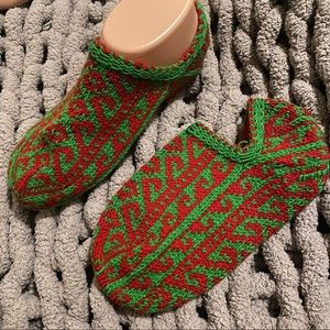 Hand Knitted Turkish Wool Socks | 100 % Natural Wool | Indoor Slipper Socks